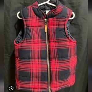 Carter's Red and Black Plaid Vest 4T